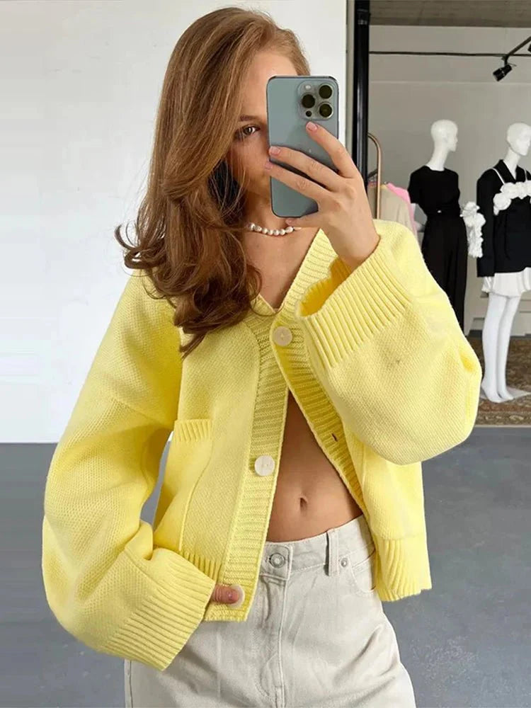 Drune | Eleganter V-Ausschnitt Cardigan