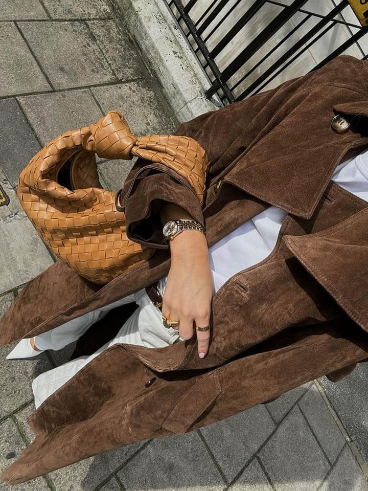 Drune | Kunstleder Trenchcoat