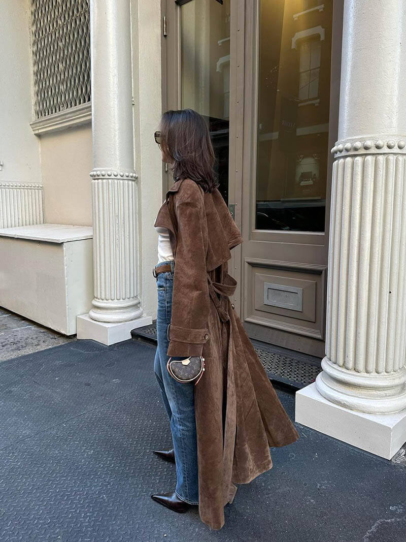 Drune | Kunstleder Trenchcoat