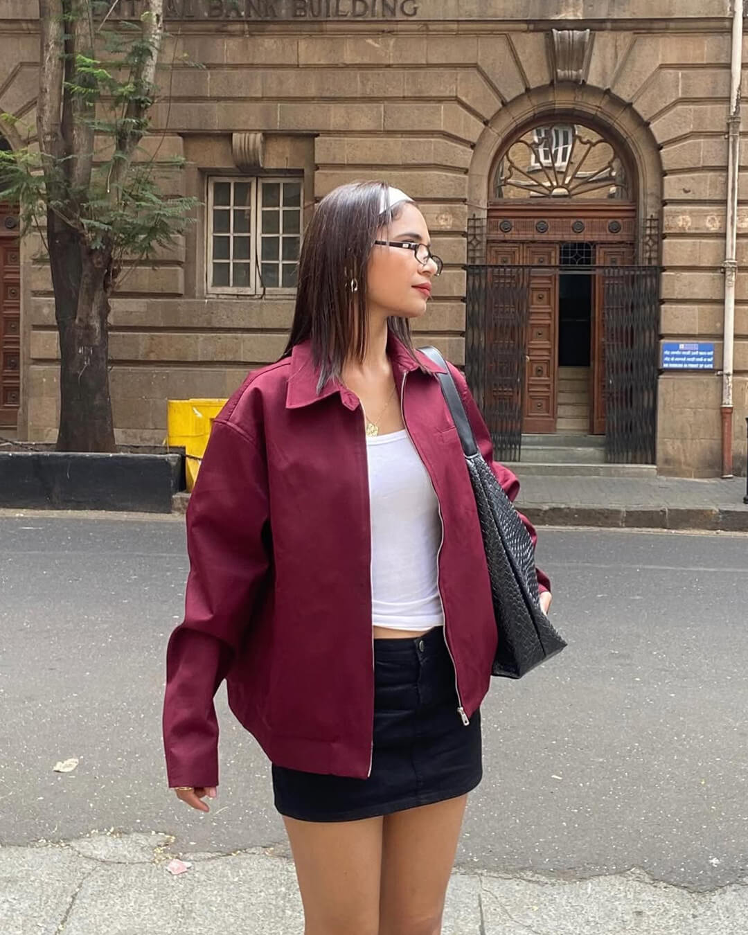 Drune | Burgunder Bomberjacke
