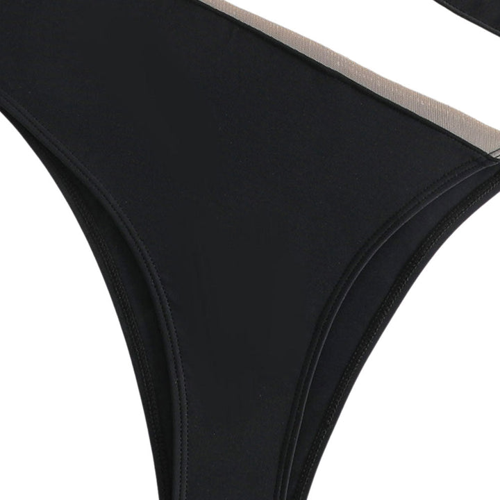 Drune | Sexy Cheeky Durchsichtiger Mesh Panel Ein Schulter Brasilianischer Einteiler Badeanzug