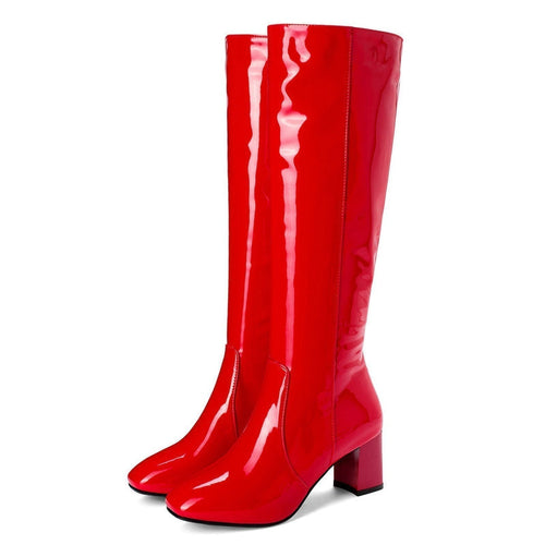 Drune | Glänzende Leder Damenstiefel