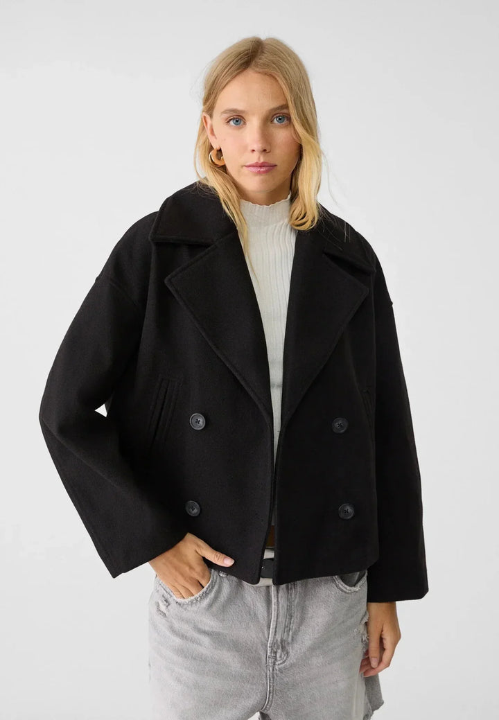 Drune | Woll-Pea-Coat-Jacke - Doppelt brustige kurz geschnittene Jacke