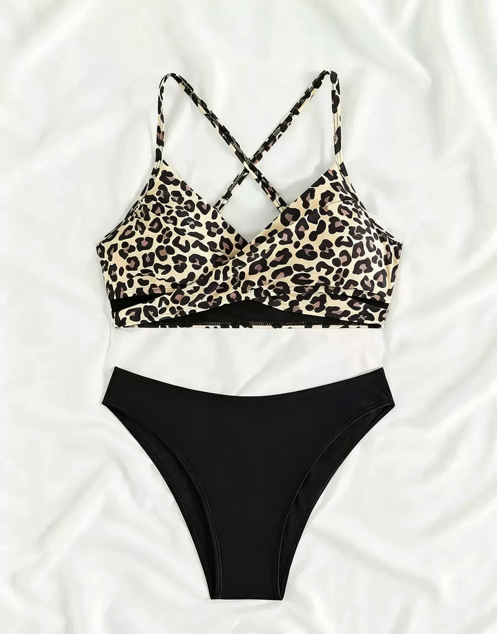 Damen Sportlicher Bikini mit Rückenschnürung Drune