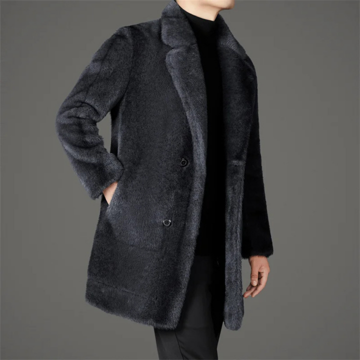 Drune | Einreihiger Pelz Warmer Mantel