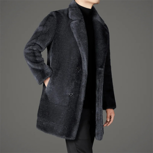 Drune | Einreihiger Pelz Warmer Mantel