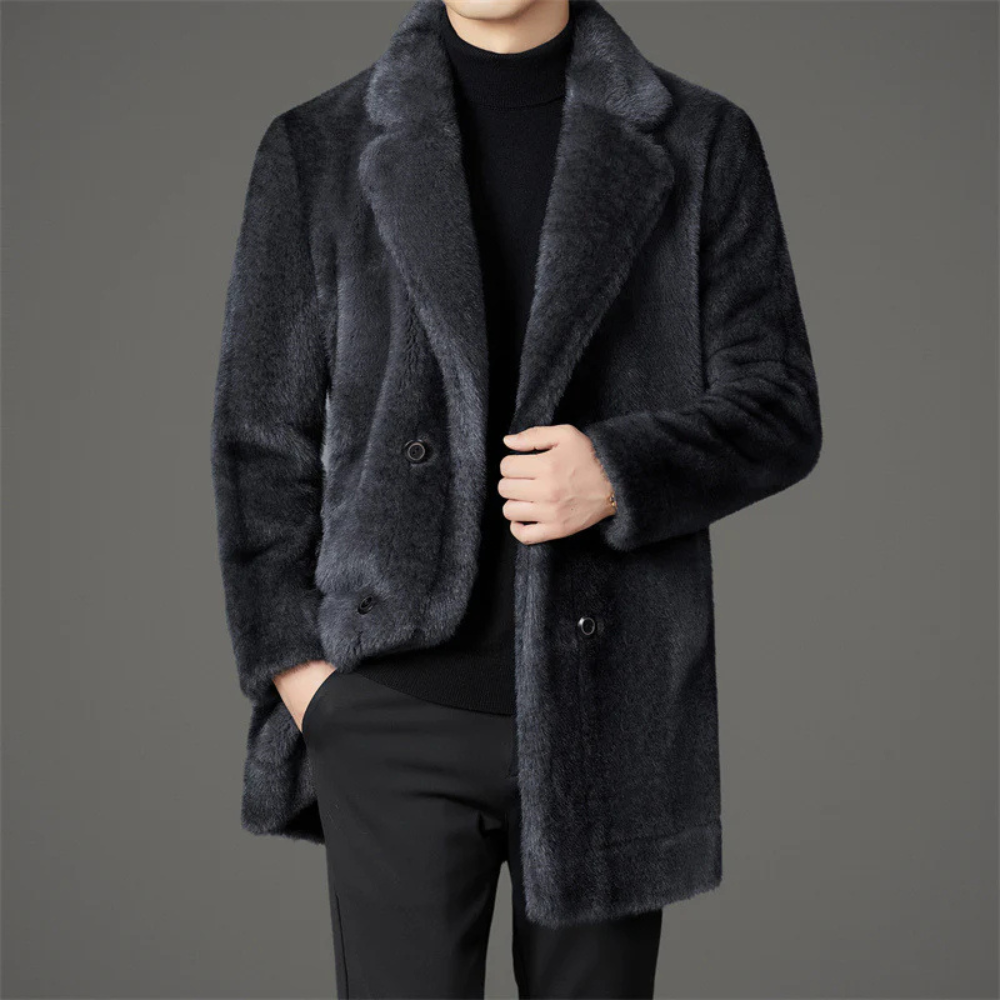 Drune | Einreihiger Pelz Warmer Mantel