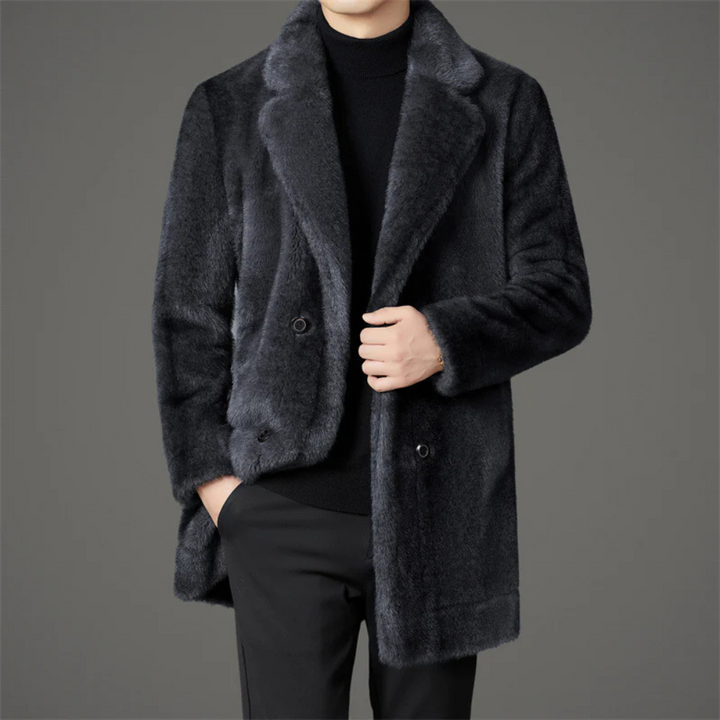 Drune | Einreihiger Pelz Warmer Mantel
