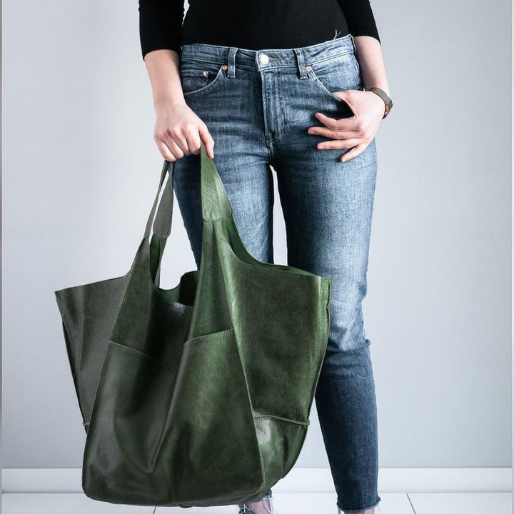 Drune | Überdimensionale Leder Schultertasche für Damen