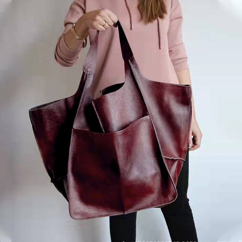 Drune | Überdimensionale Leder Schultertasche für Damen
