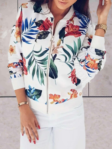 Drune | Damenjacke mit Blumenprint und Reißverschluss