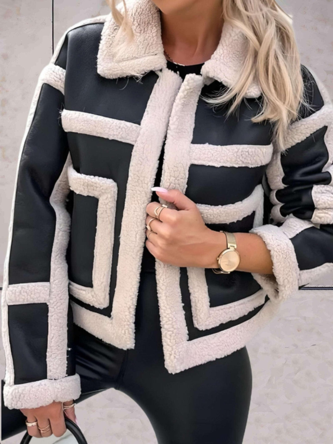 Drune | Shearling Jacke - Luxe PU-Mischung - Spandex-Komfort - Lässig Chic