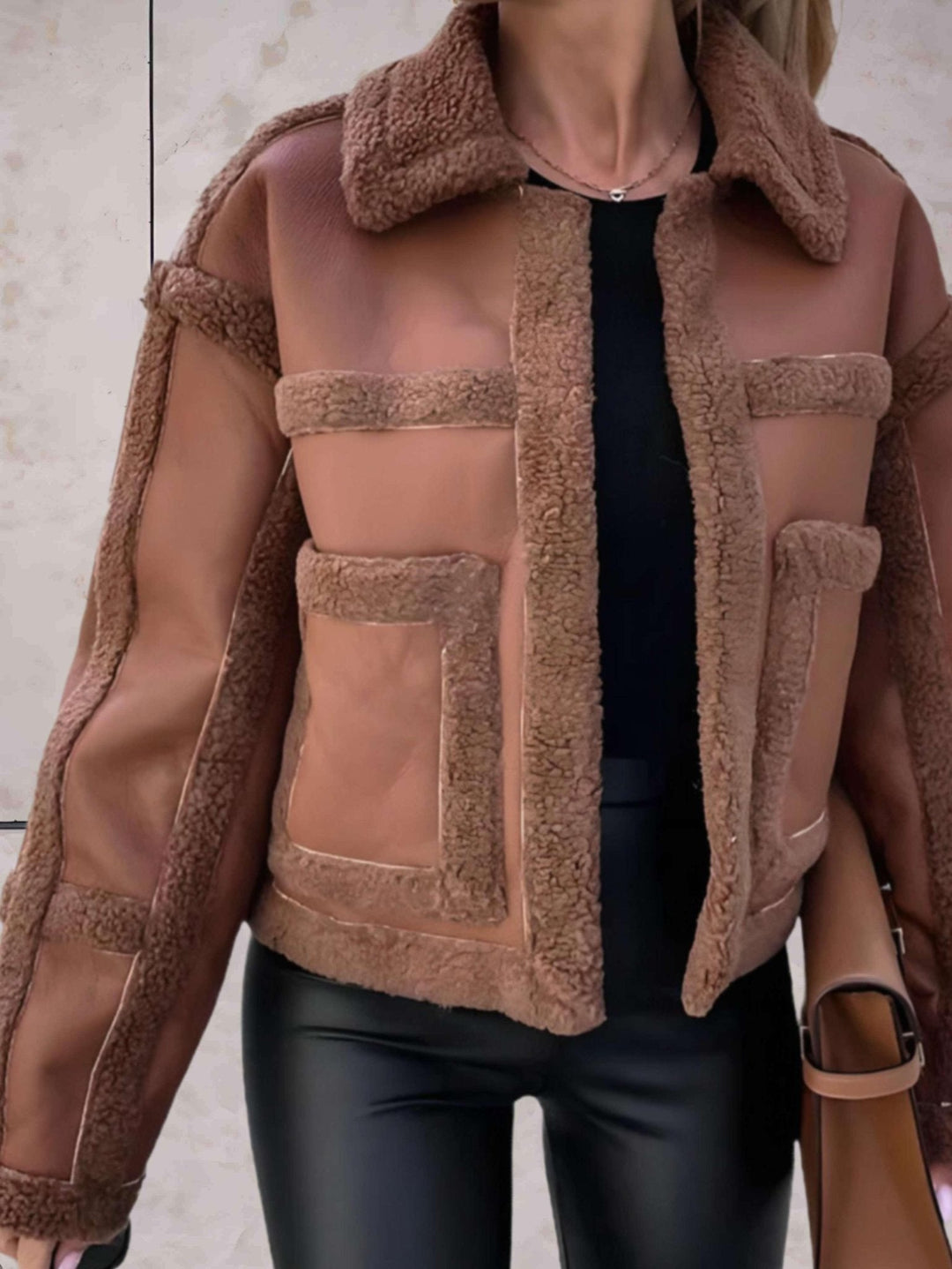 Drune | Shearling Jacke - Luxe PU-Mischung - Spandex-Komfort - Lässig Chic