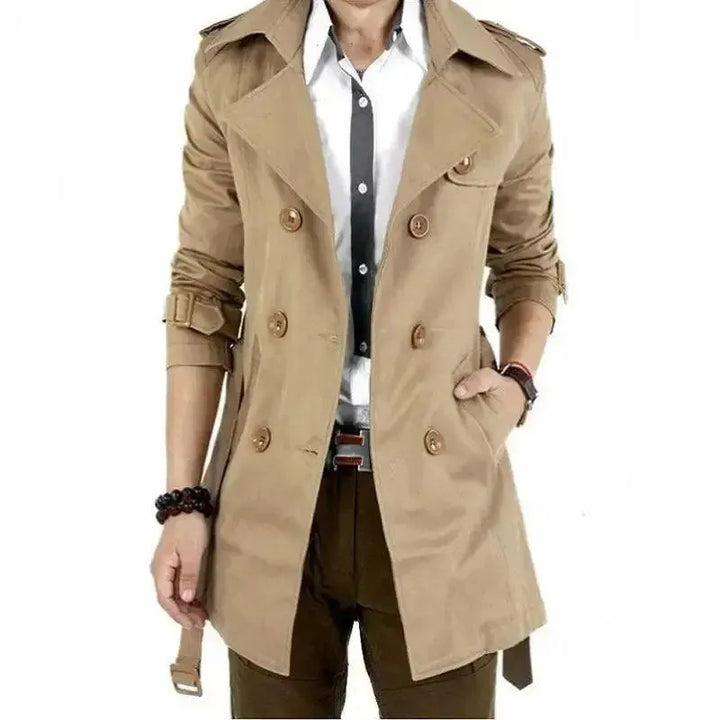 Drune | Slim Fit Doppelreiher Herren-Trenchcoat
