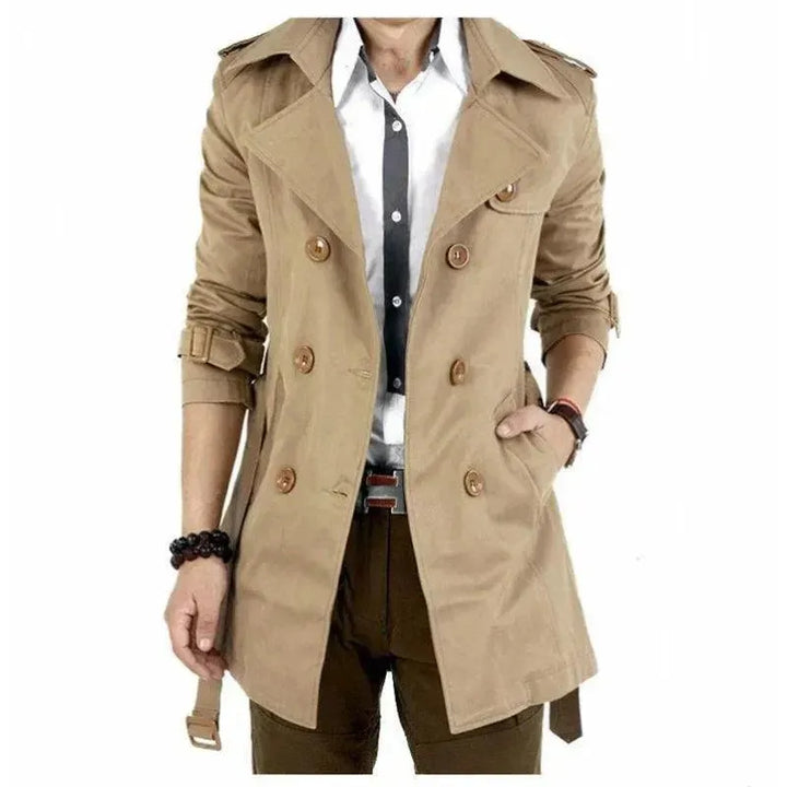 Drune | Slim Fit Doppelreiher Herren-Trenchcoat