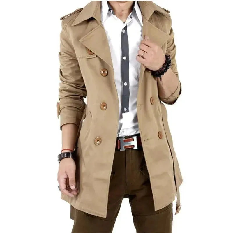 Drune | Slim Fit Doppelreiher Herren-Trenchcoat