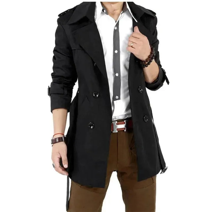 Drune | Slim Fit Doppelreiher Herren-Trenchcoat