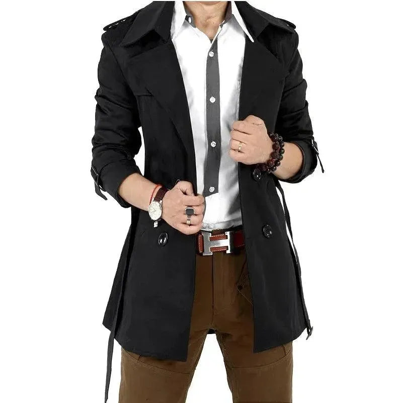 Drune | Slim Fit Doppelreiher Herren-Trenchcoat