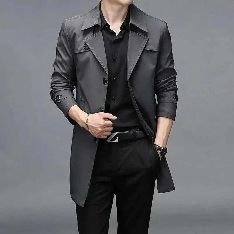 Drune | Slim Fit Einreiher Herren Trenchcoat