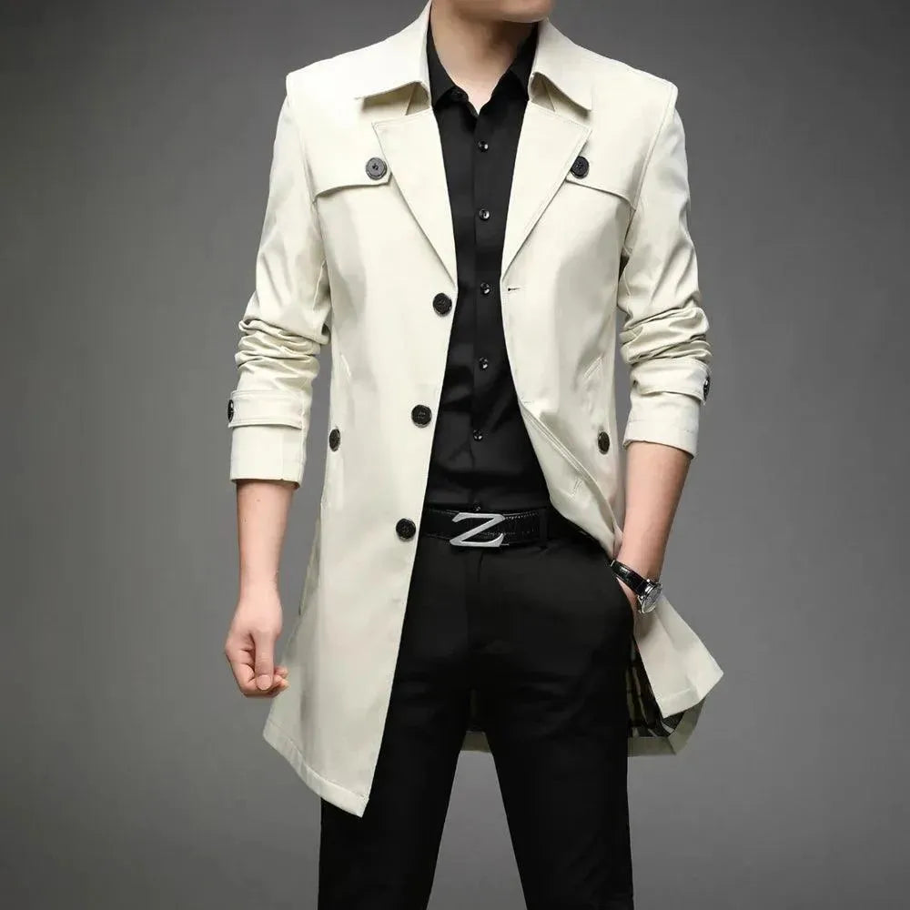 Drune | Slim Fit Einreiher Herren Trenchcoat
