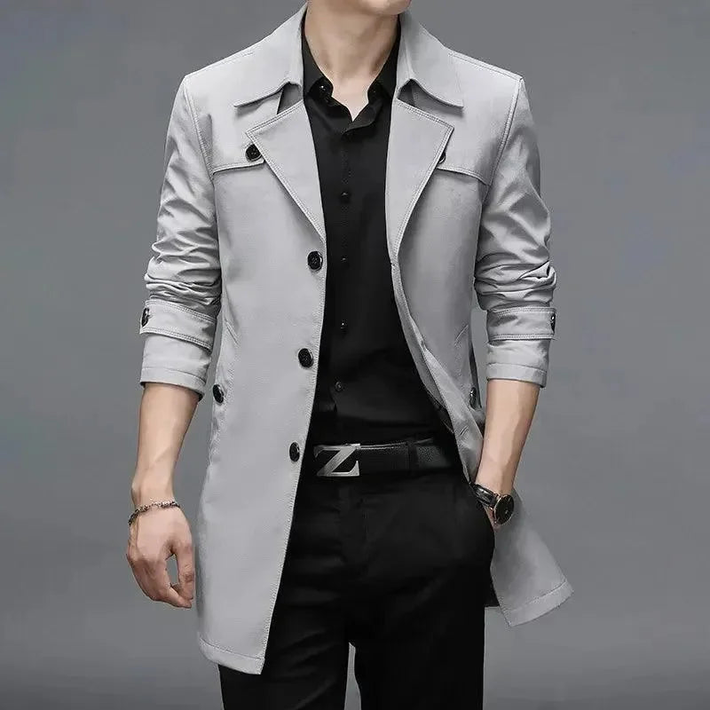 Drune | Slim Fit Einreiher Herren Trenchcoat