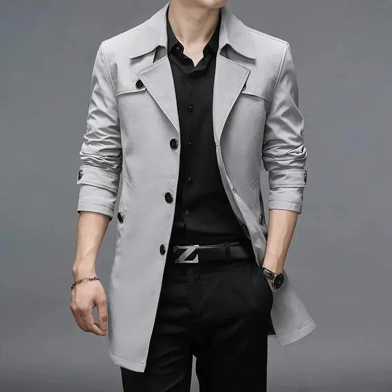 Drune | Slim Fit Einreiher Herren Trenchcoat