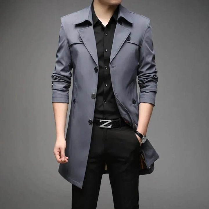 Drune | Slim Fit Einreiher Herren Trenchcoat