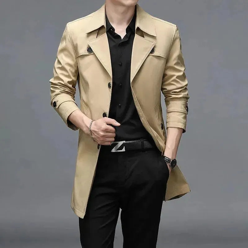 Drune | Slim Fit Einreiher Herren Trenchcoat