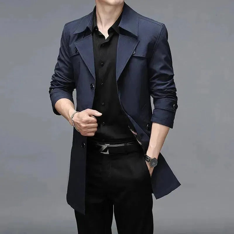 Drune | Slim Fit Einreiher Herren Trenchcoat