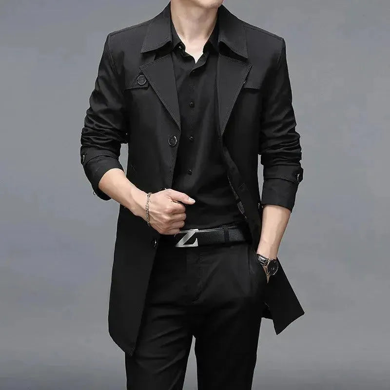 Drune | Slim Fit Einreiher Herren Trenchcoat