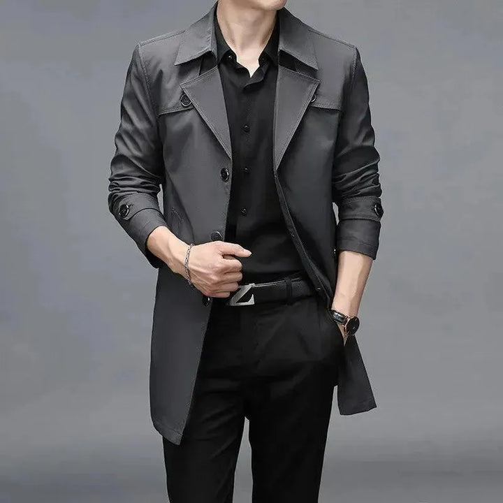 Drune | Slim Fit Einreiher Herren Trenchcoat