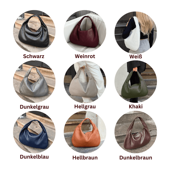Drune | Vintage Umhängetasche Damen Geflochtene Handtasche mit Reißverschluss Im Sale