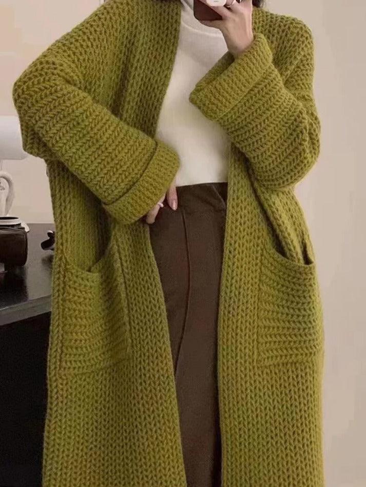 Drune | Solid Baggy Strick Lange Strickjacke