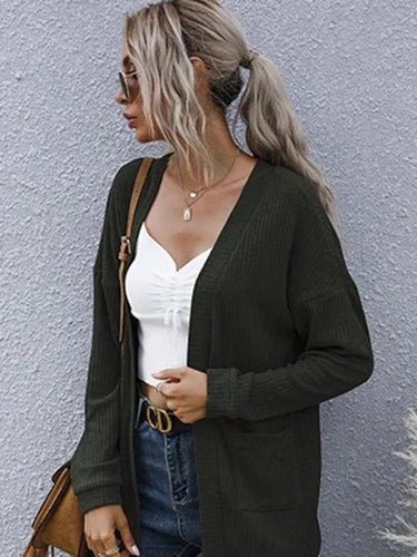 Drune | Casual Langer Frauen Strickjacke Pullover