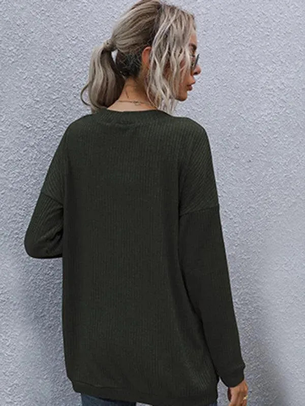 Drune | Casual Langer Frauen Strickjacke Pullover