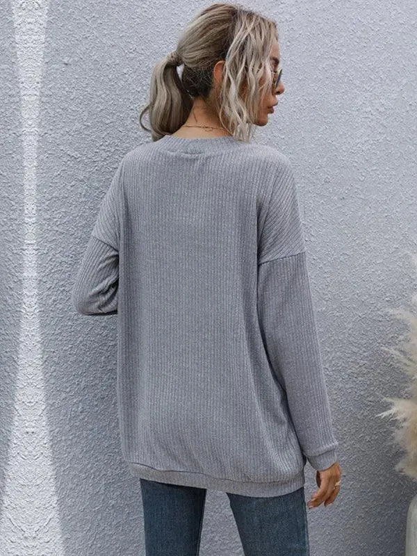 Drune | Casual Langer Frauen Strickjacke Pullover