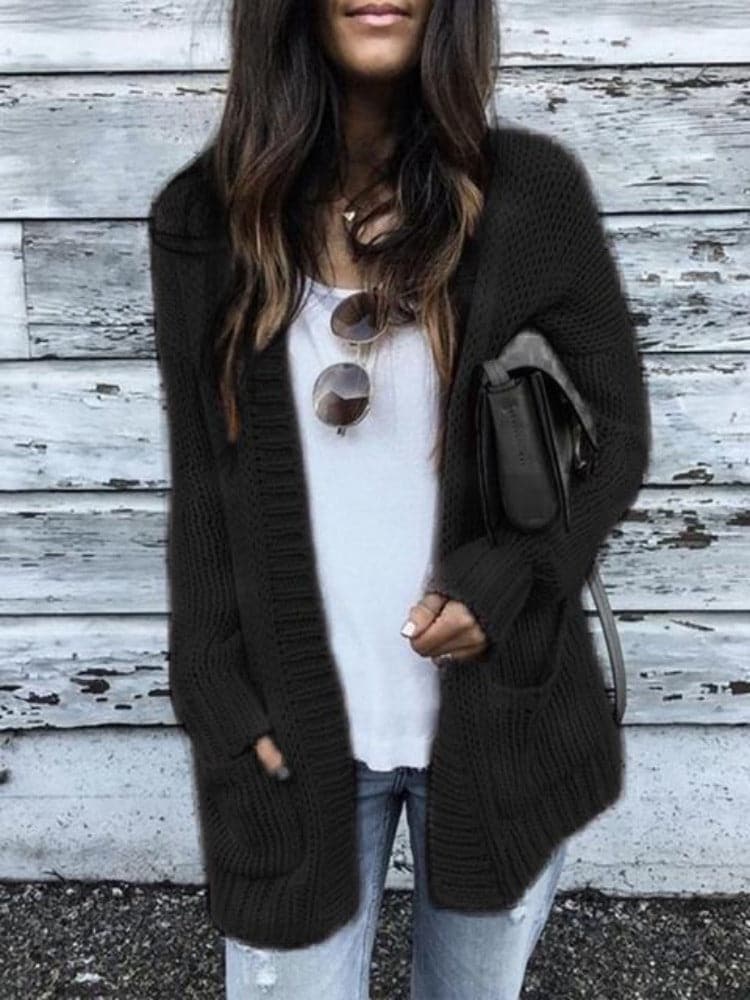 Drune | Strickjacke - Gestrickt - Offene Vorderseite - Entspannt Passform - Mit Taschen