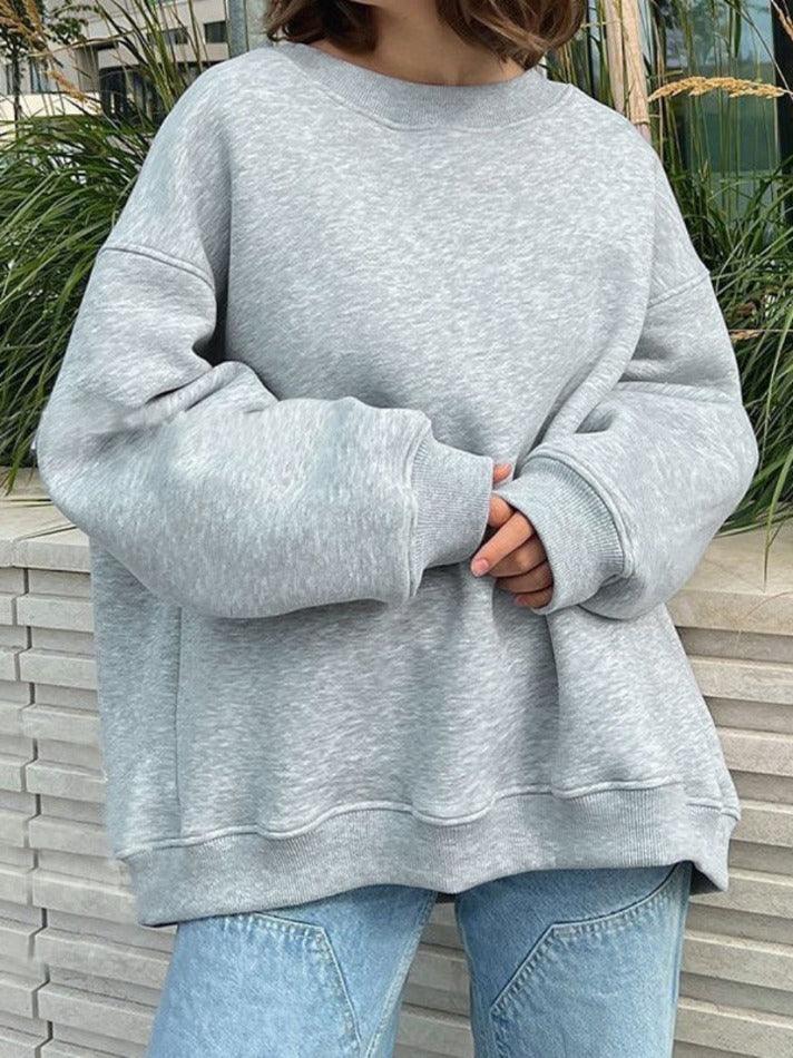 Drune | Solides Übergröße Sweatshirt Mit Rundhalsausschnitt