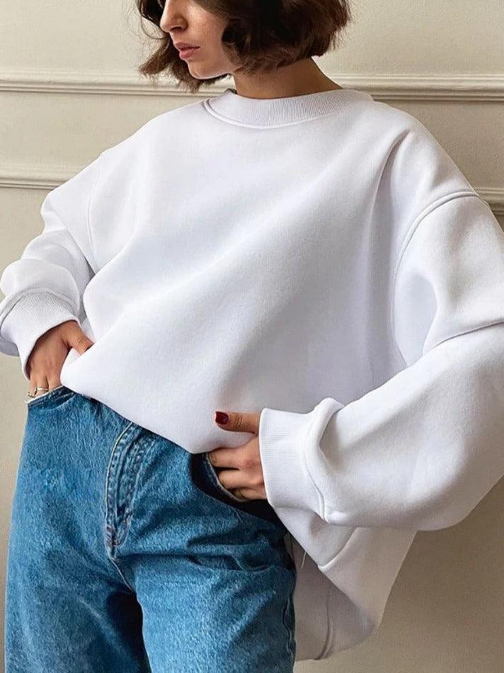 Drune | Solides Übergröße Sweatshirt Mit Rundhalsausschnitt