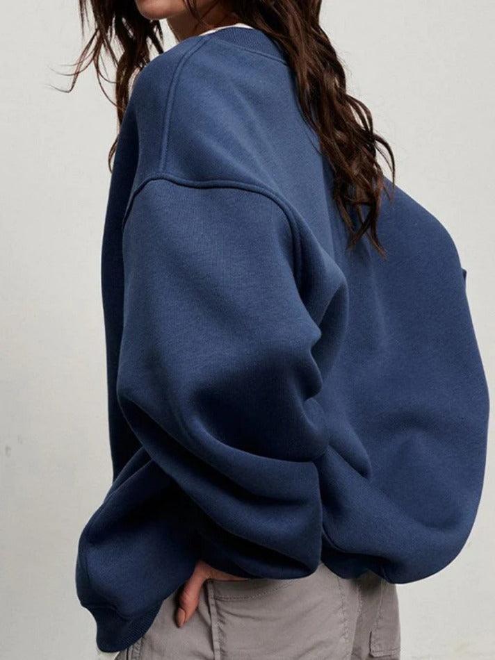 Drune | Solides Übergröße Sweatshirt Mit Rundhalsausschnitt