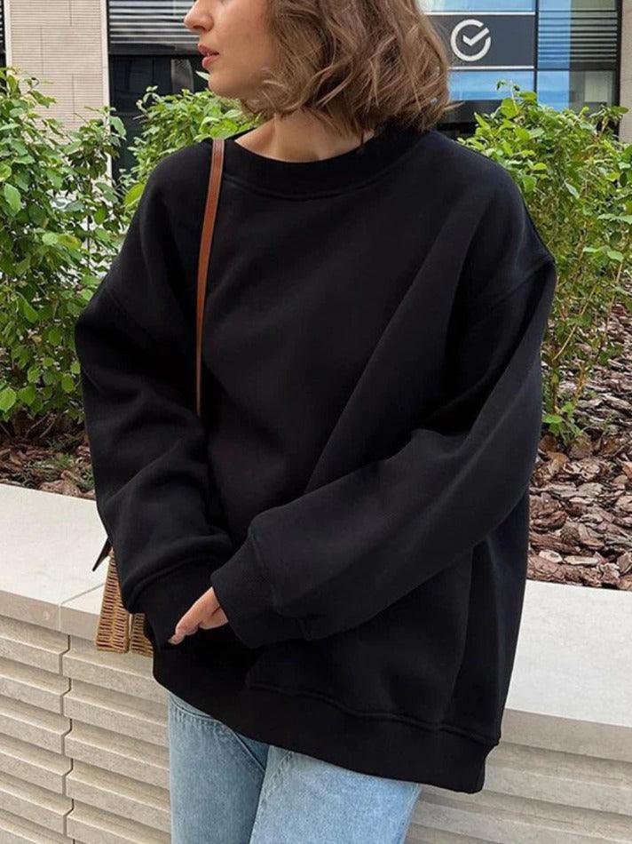 Drune | Solides Übergröße Sweatshirt Mit Rundhalsausschnitt