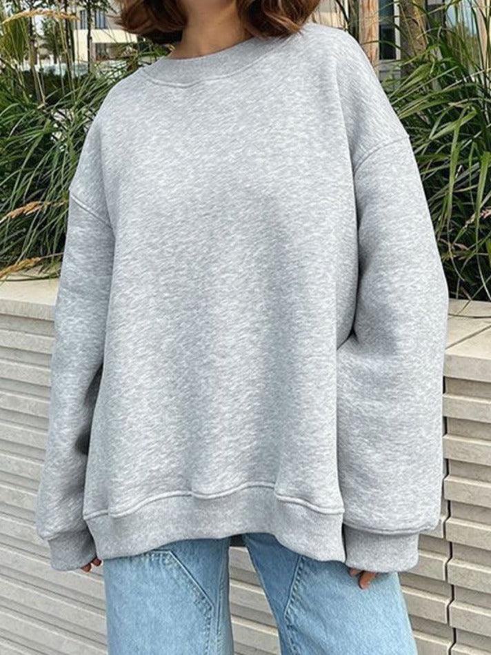 Drune | Solides Übergröße Sweatshirt Mit Rundhalsausschnitt