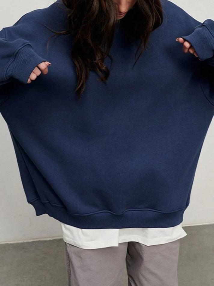 Drune | Solides Übergröße Sweatshirt Mit Rundhalsausschnitt