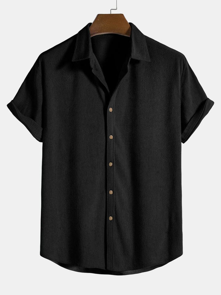 Drune | Herren Schwarz Sommerhemd Modisch