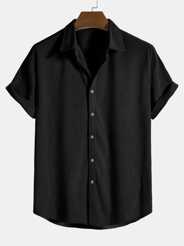 Drune | Herren Schwarz Sommerhemd Modisch