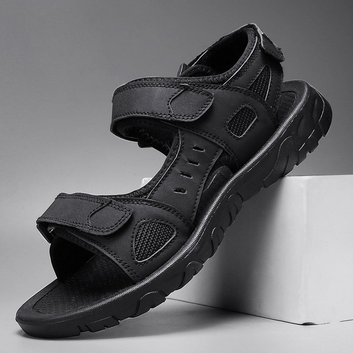 Drune | Herren Sommer Sandalen Schwarze
