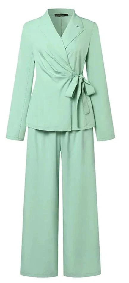 Drune | Eleganter Reverskragen Blazer Weite Hosenanzug Für Profis