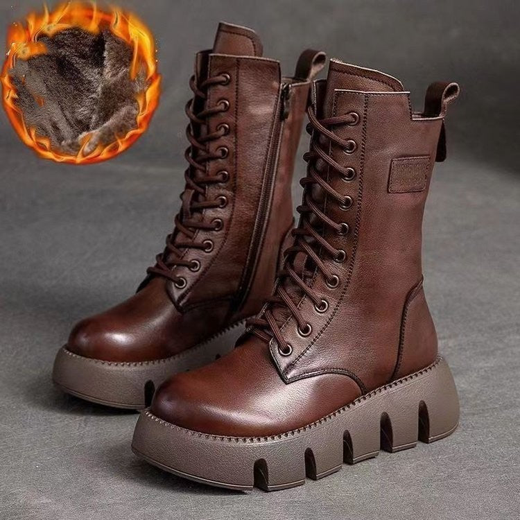 Drune women's platform boots front view
