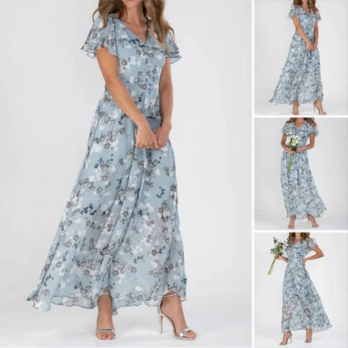 Drune | Elegantes, Blumiges Maxi-Kleid für Damen