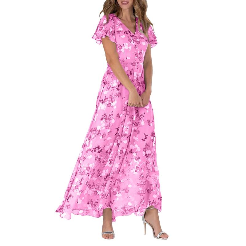 Drune | Elegantes, Blumiges Maxi-Kleid für Damen
